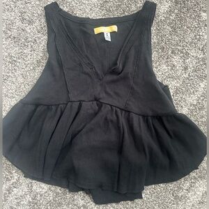Urban outfitters Black Sleeveless Peplum Top